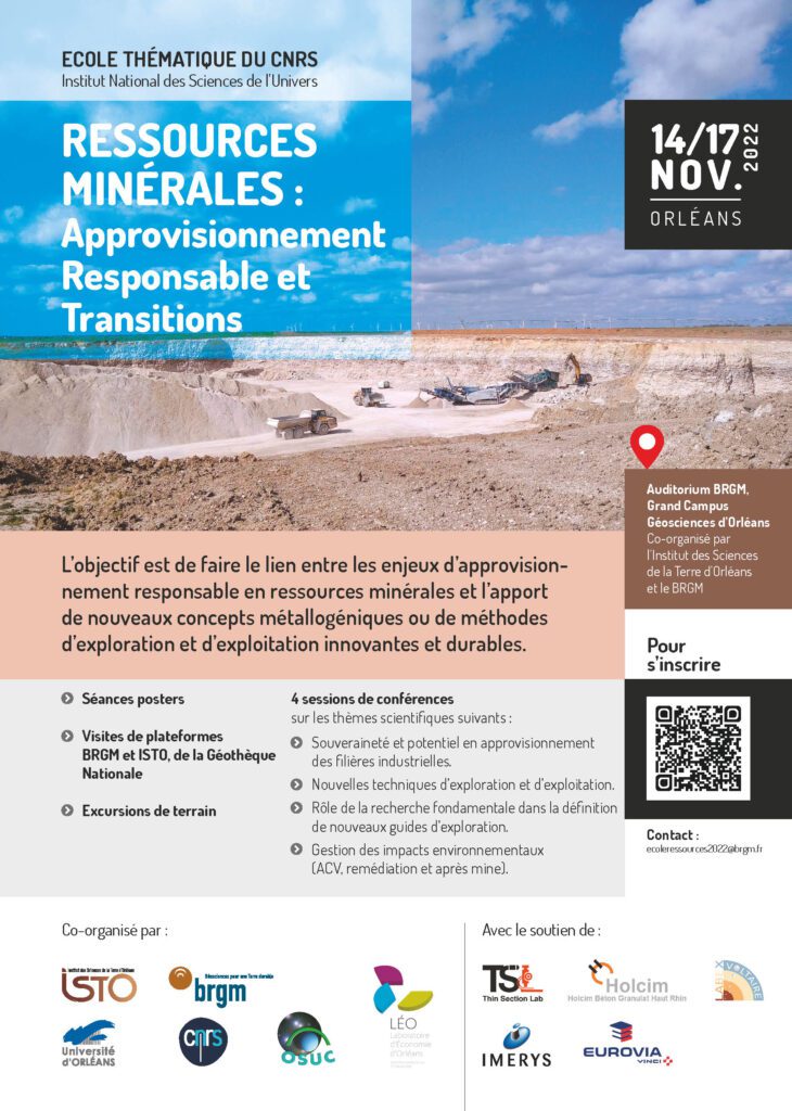 Plaquette Ecole thematique Ressources minerales